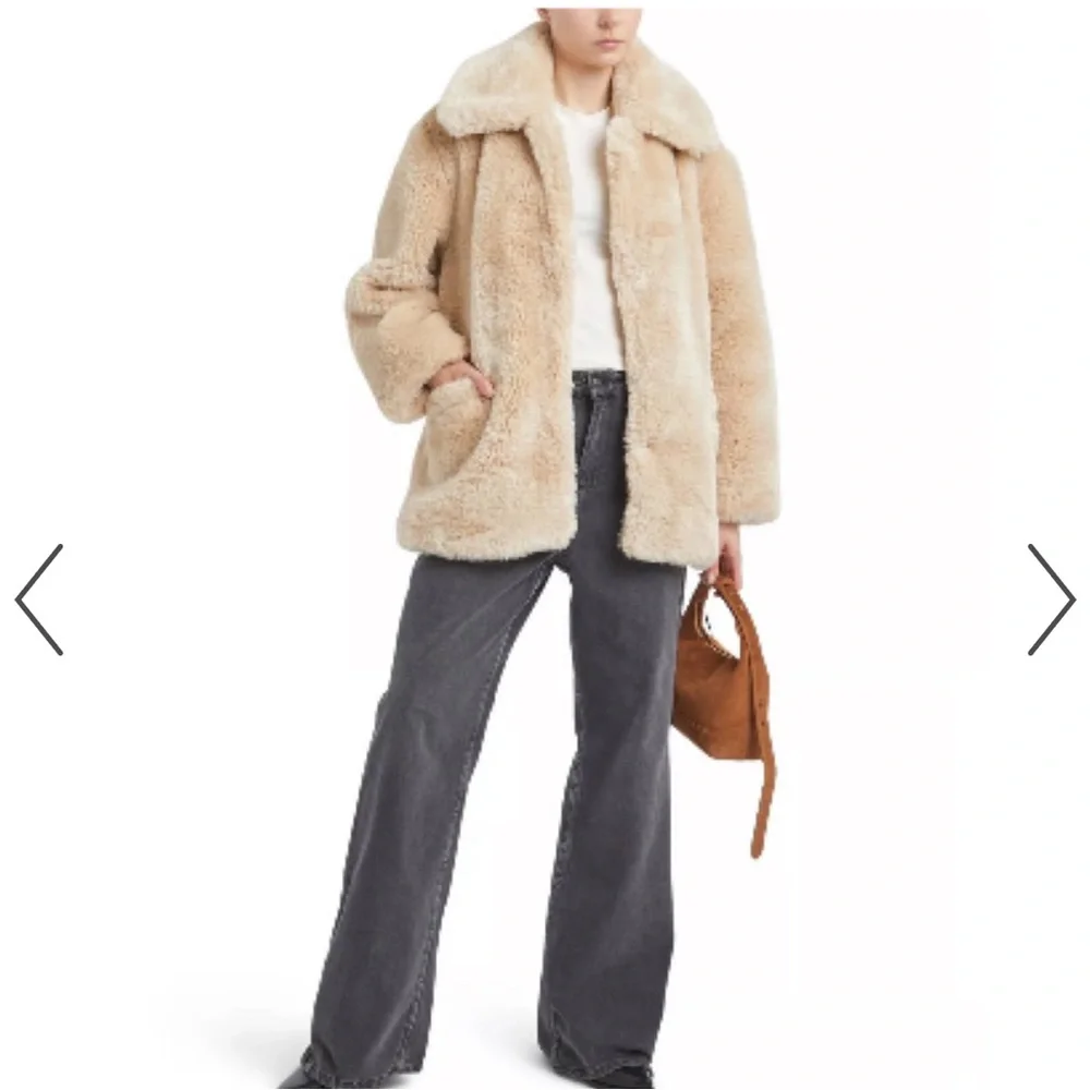 NWT Free People Pretty Perfect‎ Faux Fur Teddy Jacket Bohemian 70s Oversized